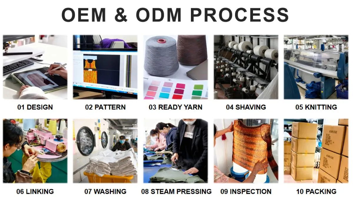 multicolor striped knit sweater ODMOEM PROCESS