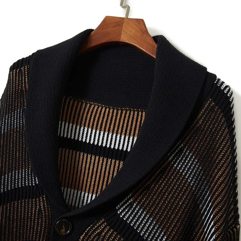 OEM&ODM Striped Mens Cardigan