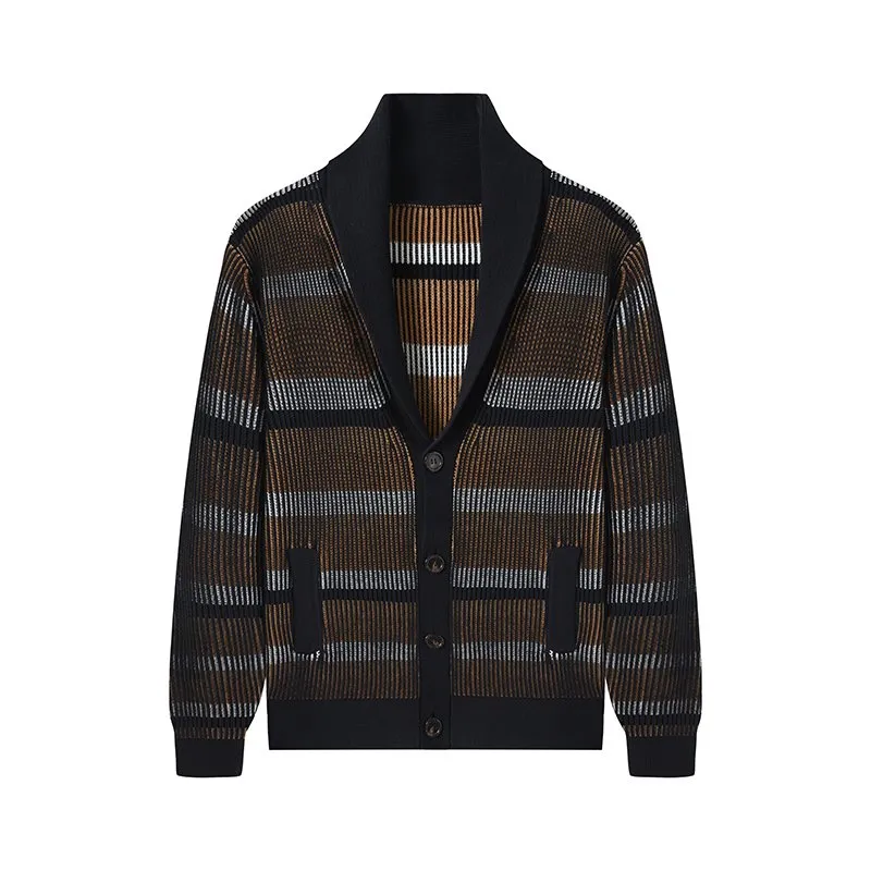 Striped Mens Cardigan
